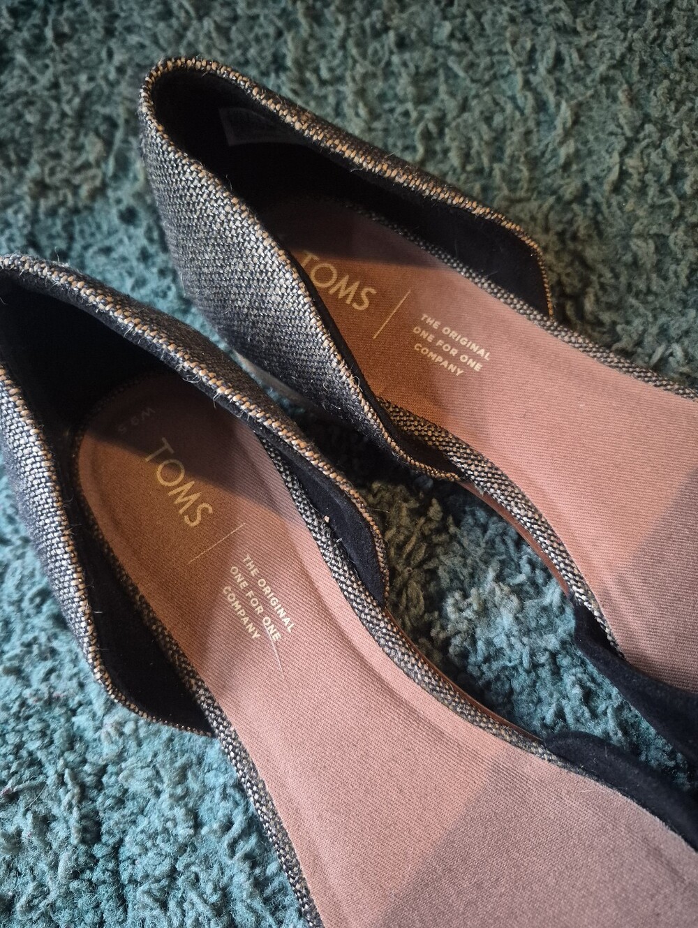 Toms Jutti D'Orsay Flats Gray Black Size 9.5 - Picture 9 of 13